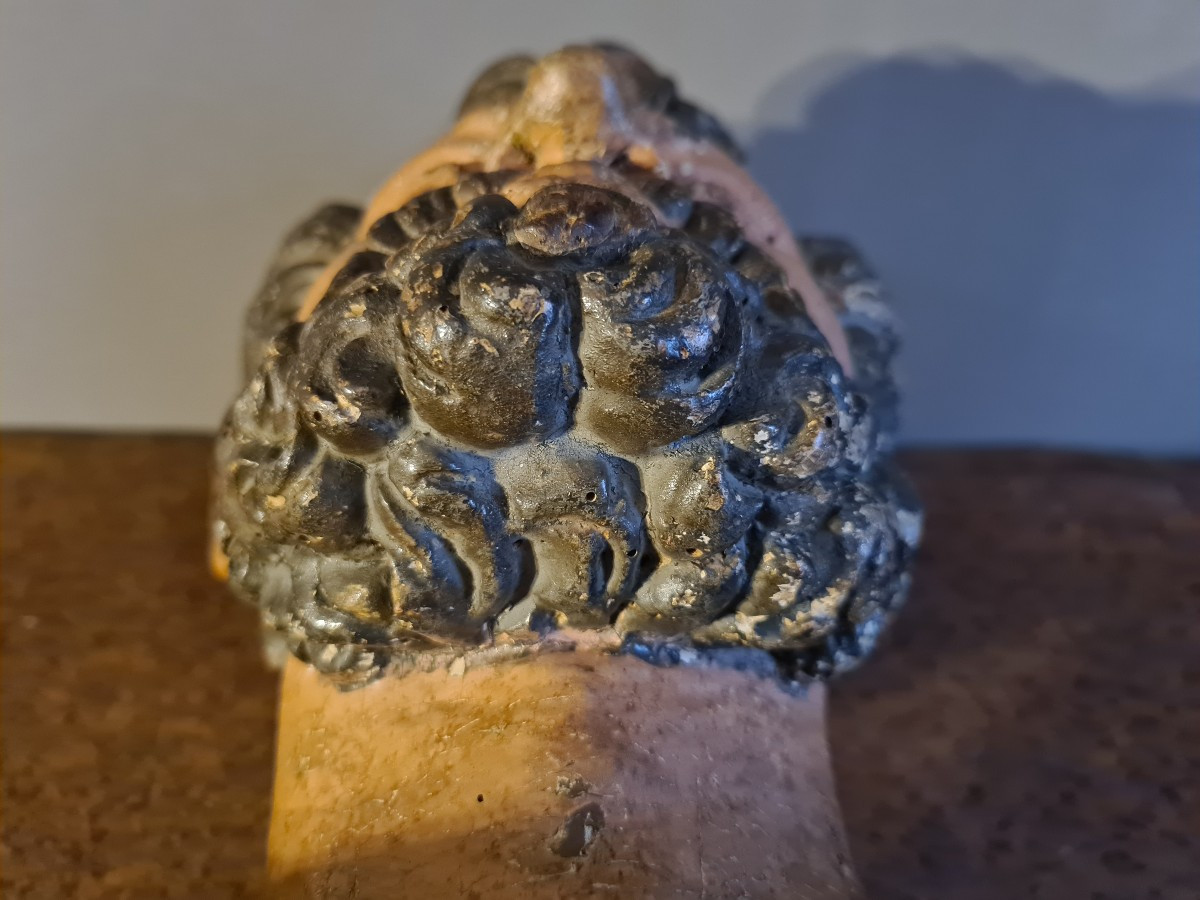 Busto virile in legno scolpito XVII secolo -photo-3