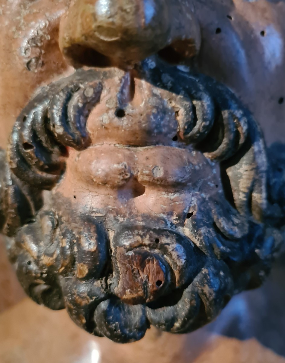 Busto virile in legno scolpito XVII secolo -photo-3
