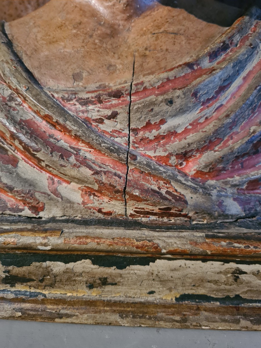 Busto virile in legno scolpito XVII secolo -photo-7