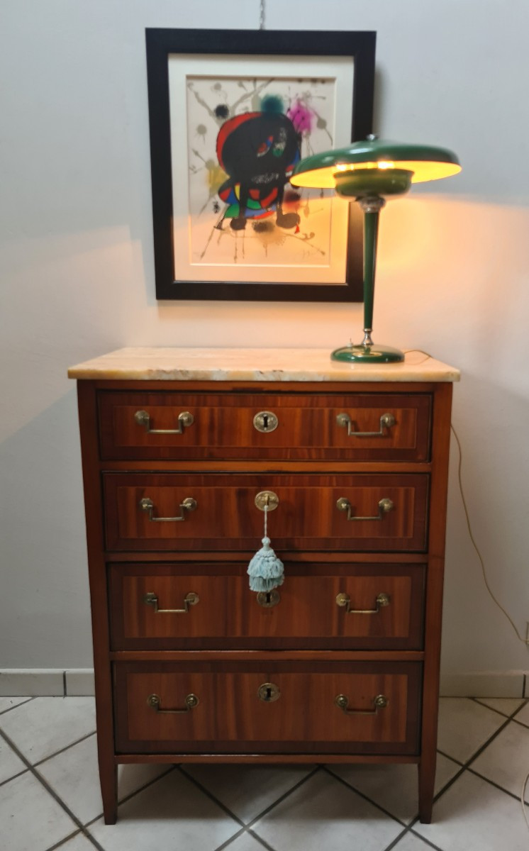 Piccolo cassettone Luigi XVI intarsiato Toscana-photo-2