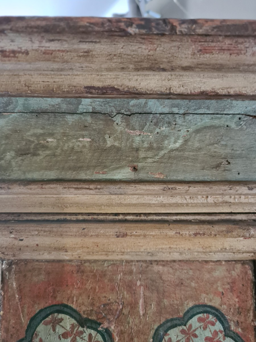 Cantonale in legno dipinto e laccato policromia originale XVIII secolo -photo-4