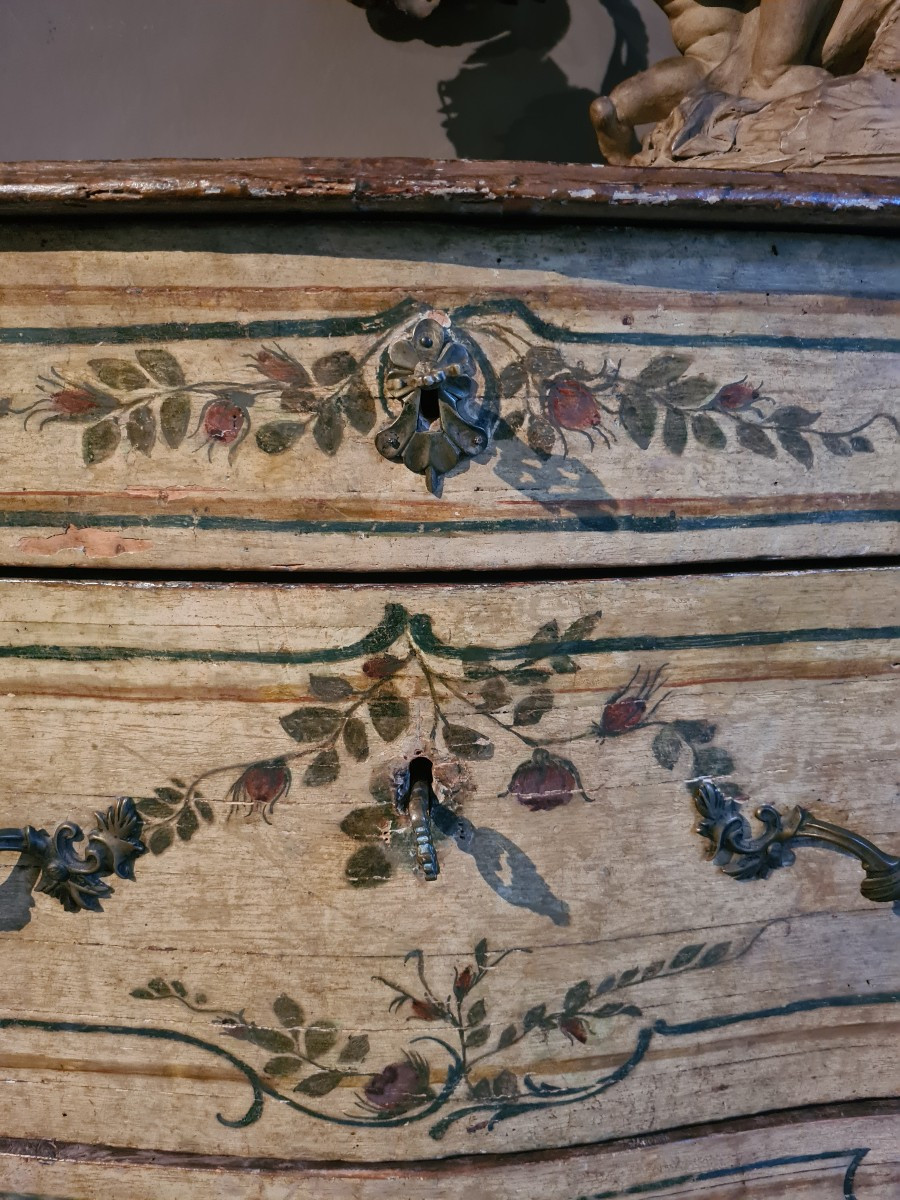 Piccolo cassettone mosso laccato Genova XVIII secolo -photo-3