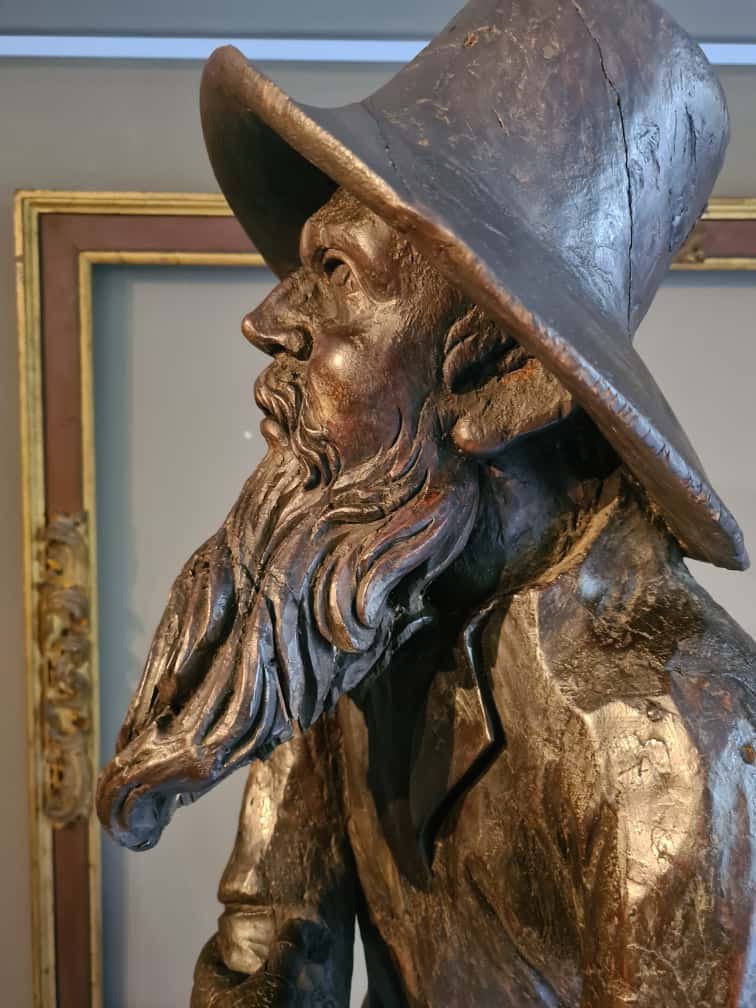 Raro grande scultura 'Pitocco' scolpito e intagliato, Veneto metà XVIII-photo-3