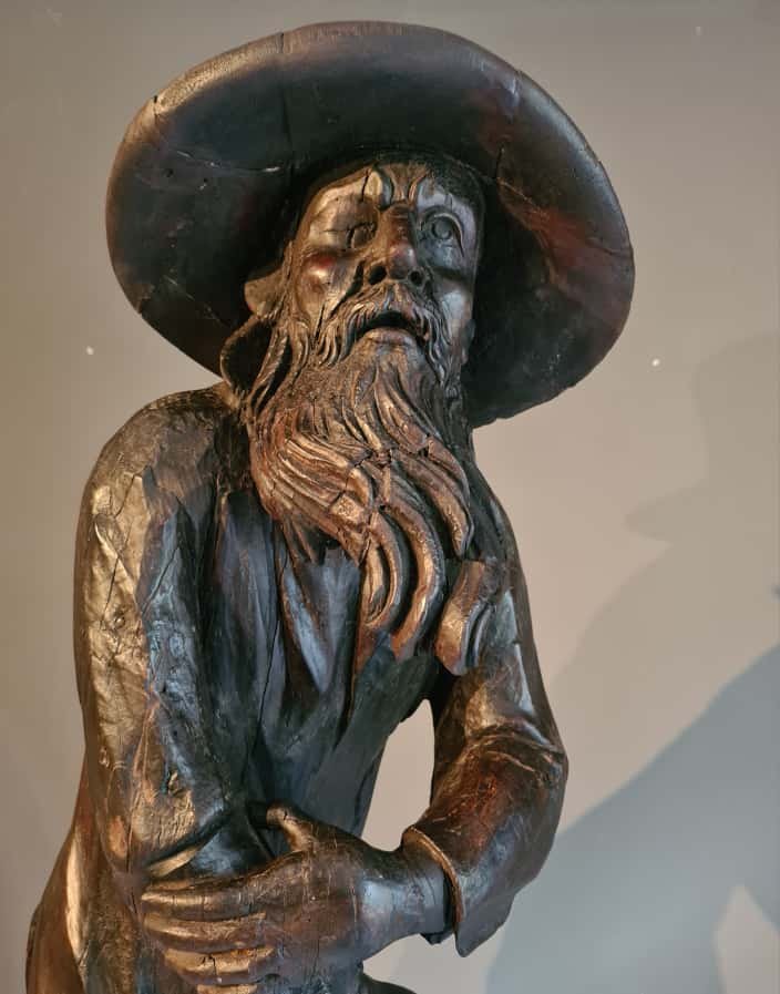 Raro grande scultura 'Pitocco' scolpito e intagliato, Veneto metà XVIII-photo-4