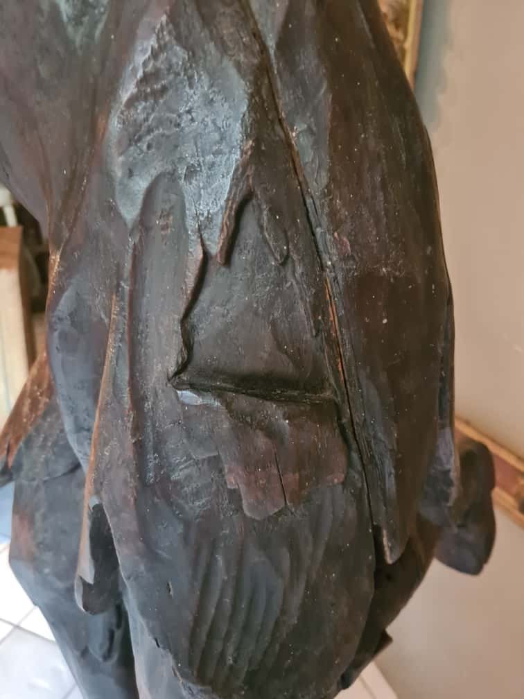 Raro grande scultura 'Pitocco' scolpito e intagliato, Veneto metà XVIII-photo-3