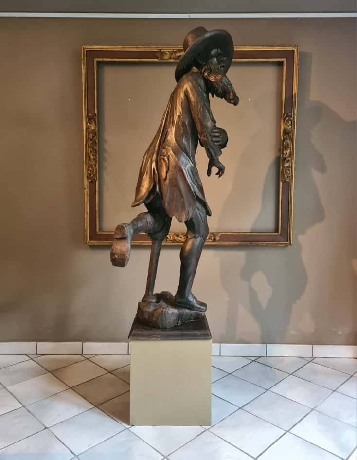 Raro grande scultura 'Pitocco' scolpito e intagliato, Veneto metà XVIII-photo-5