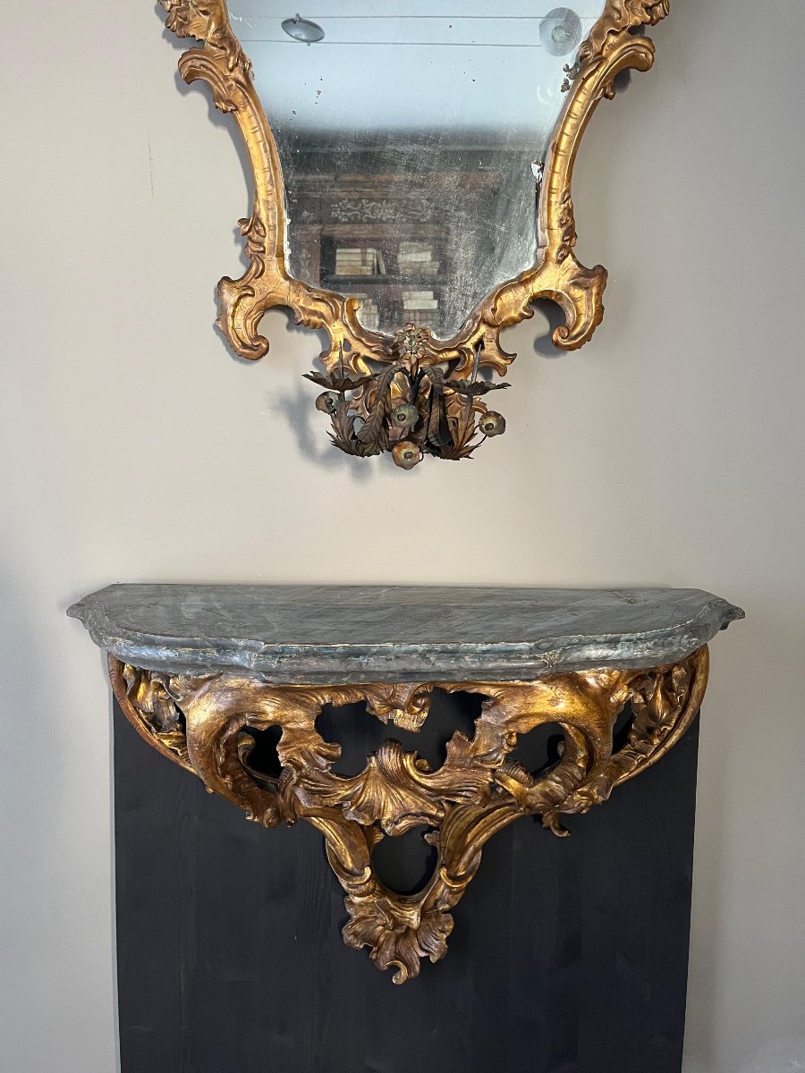 Piccola Console a goccia Luigi XV (XVIII secolo)-photo-2