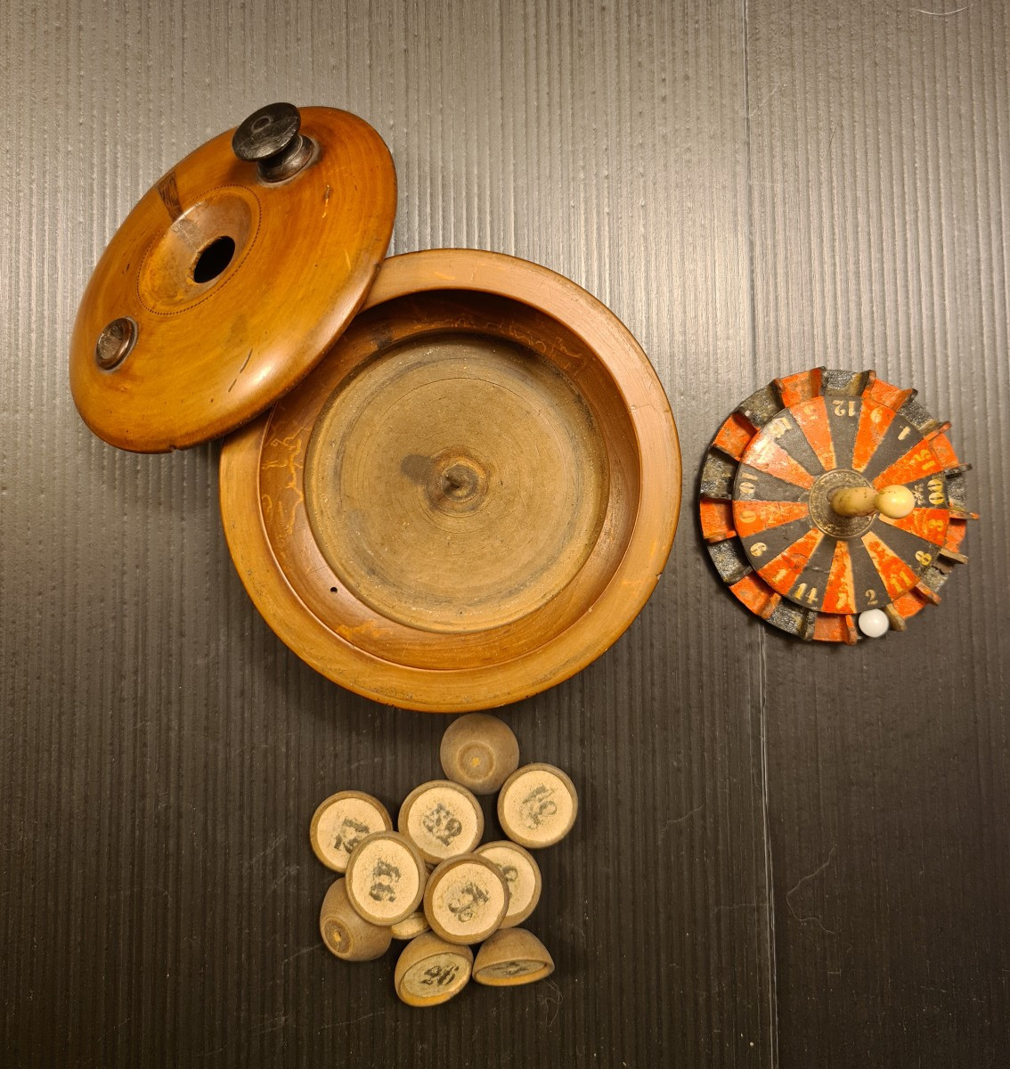 Rara roulette da viaggio in legno di bosso XIX secolo -photo-3