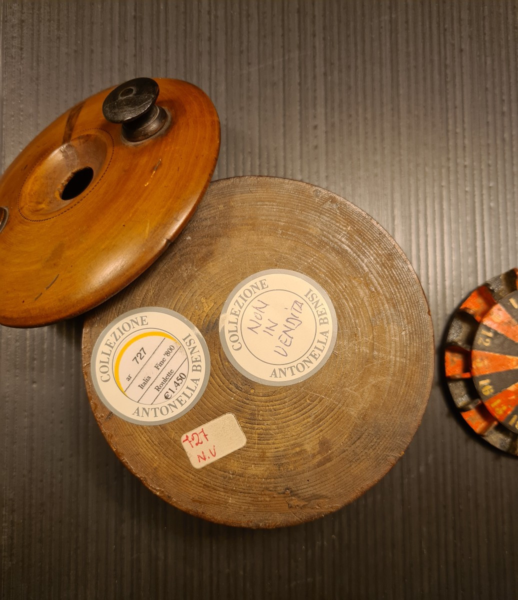 Rara roulette da viaggio in legno di bosso XIX secolo -photo-4