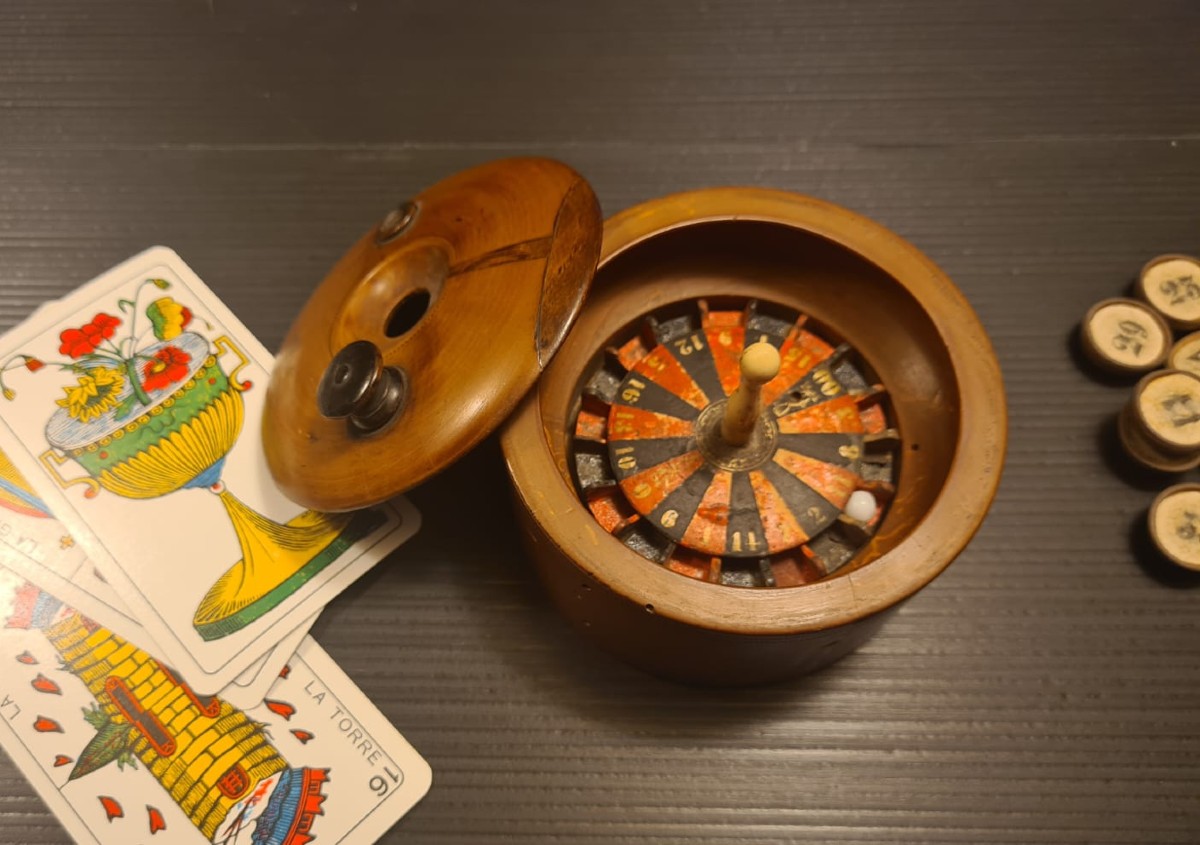 Rara roulette da viaggio in legno di bosso XIX secolo -photo-2