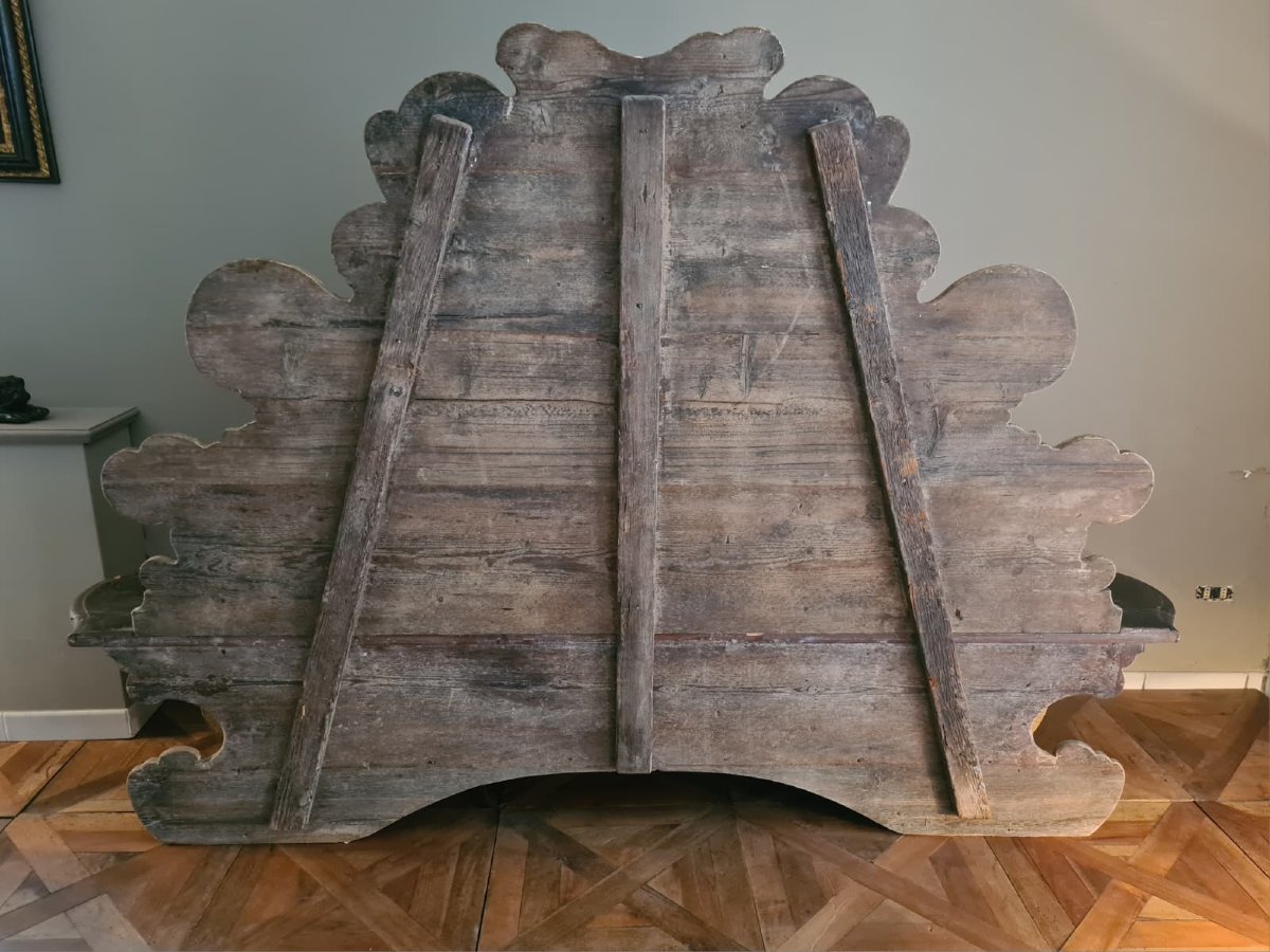 Panca da androne dipinta e laccata in policromia-photo-6