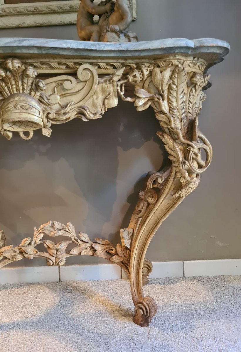 Straordinaria console scolpita e intagliata-photo-4