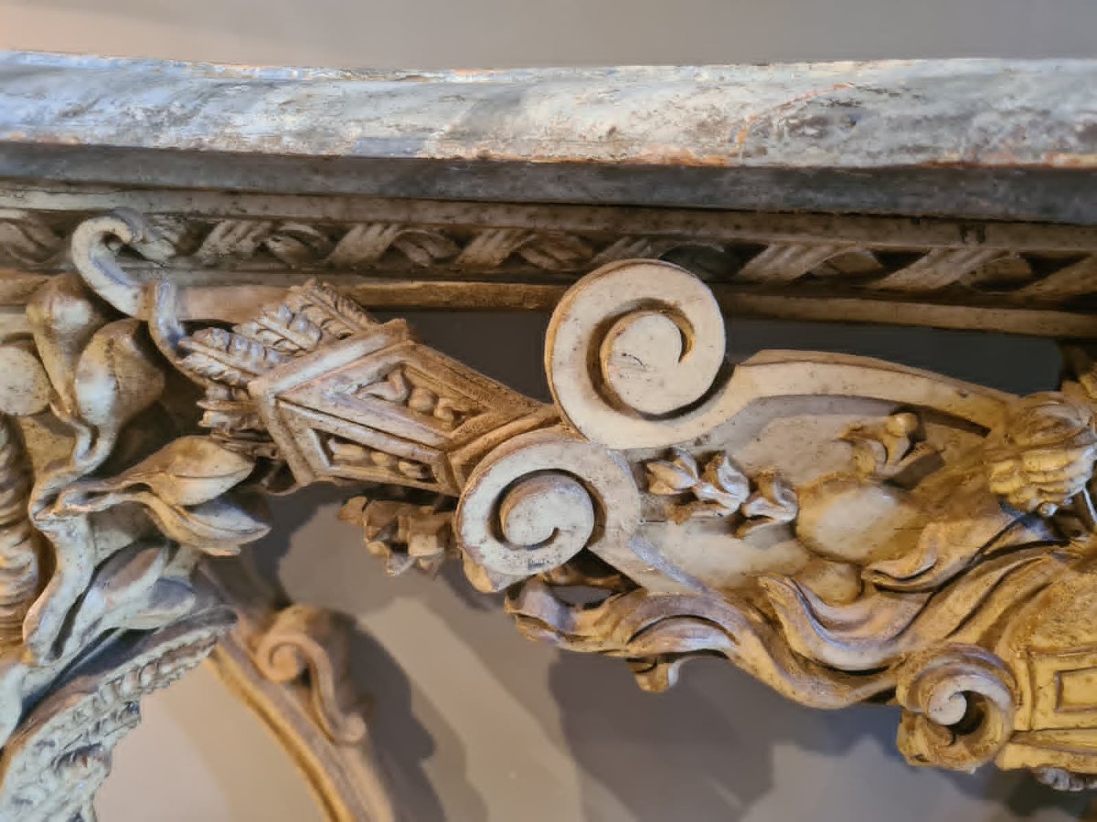 Straordinaria console scolpita e intagliata-photo-3