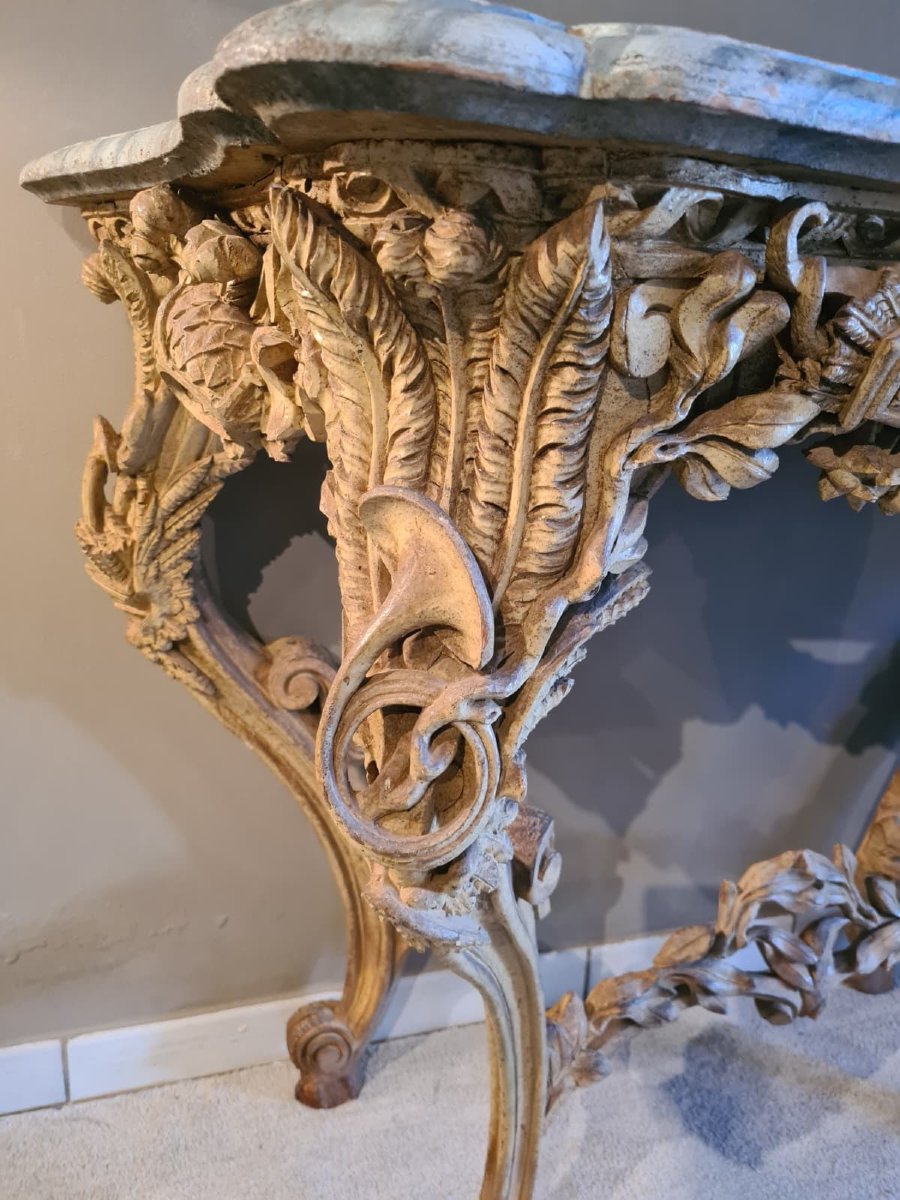 Straordinaria console scolpita e intagliata-photo-4
