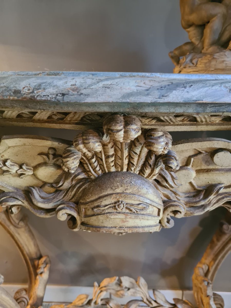 Straordinaria console scolpita e intagliata-photo-5