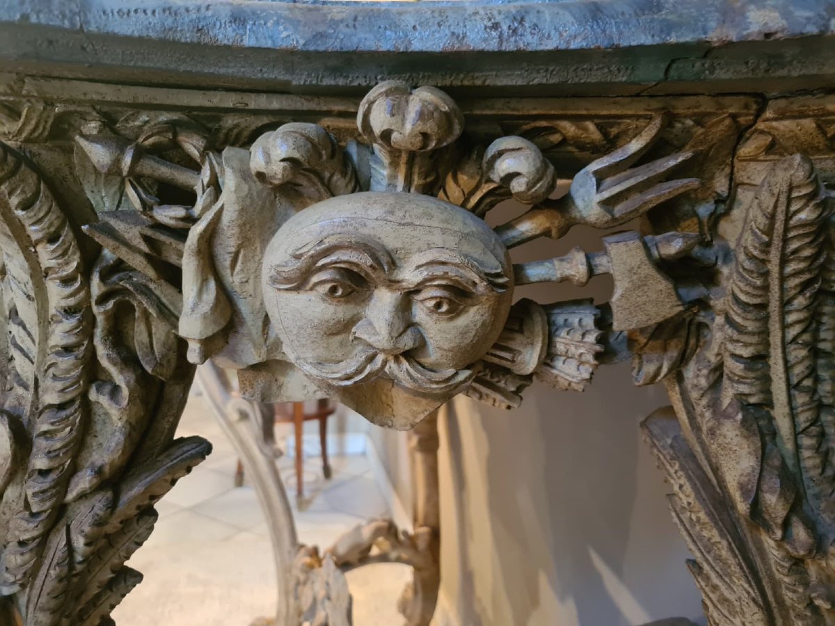 Straordinaria console scolpita e intagliata-photo-6
