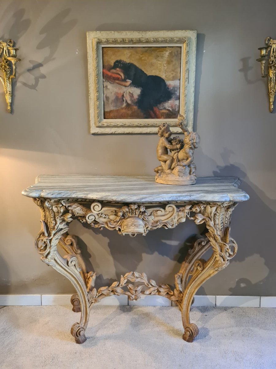 Straordinaria console scolpita e intagliata-photo-7