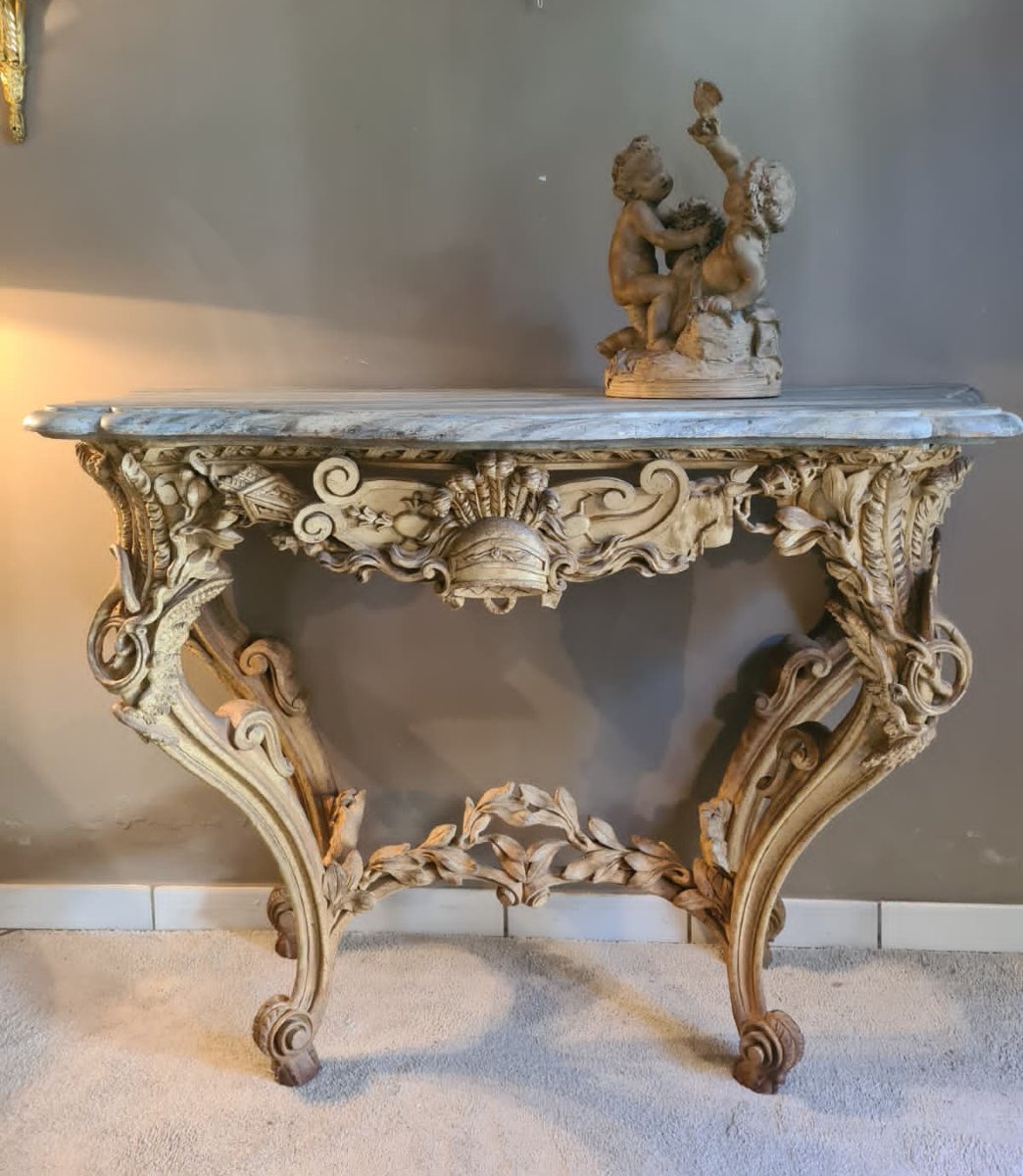 Straordinaria console scolpita e intagliata-photo-8