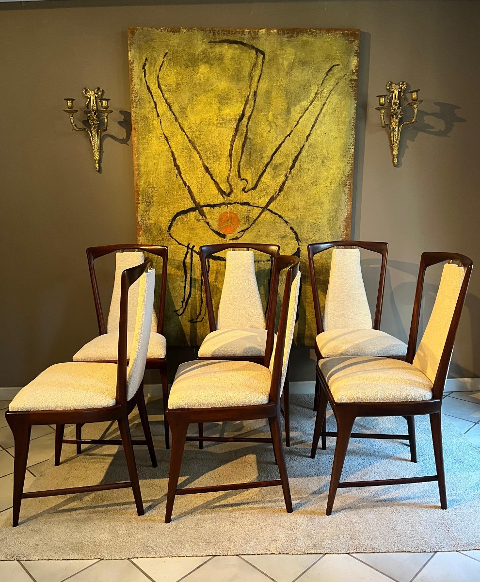 Osvaldo Borsani  sei sedie anni 50 -photo-3