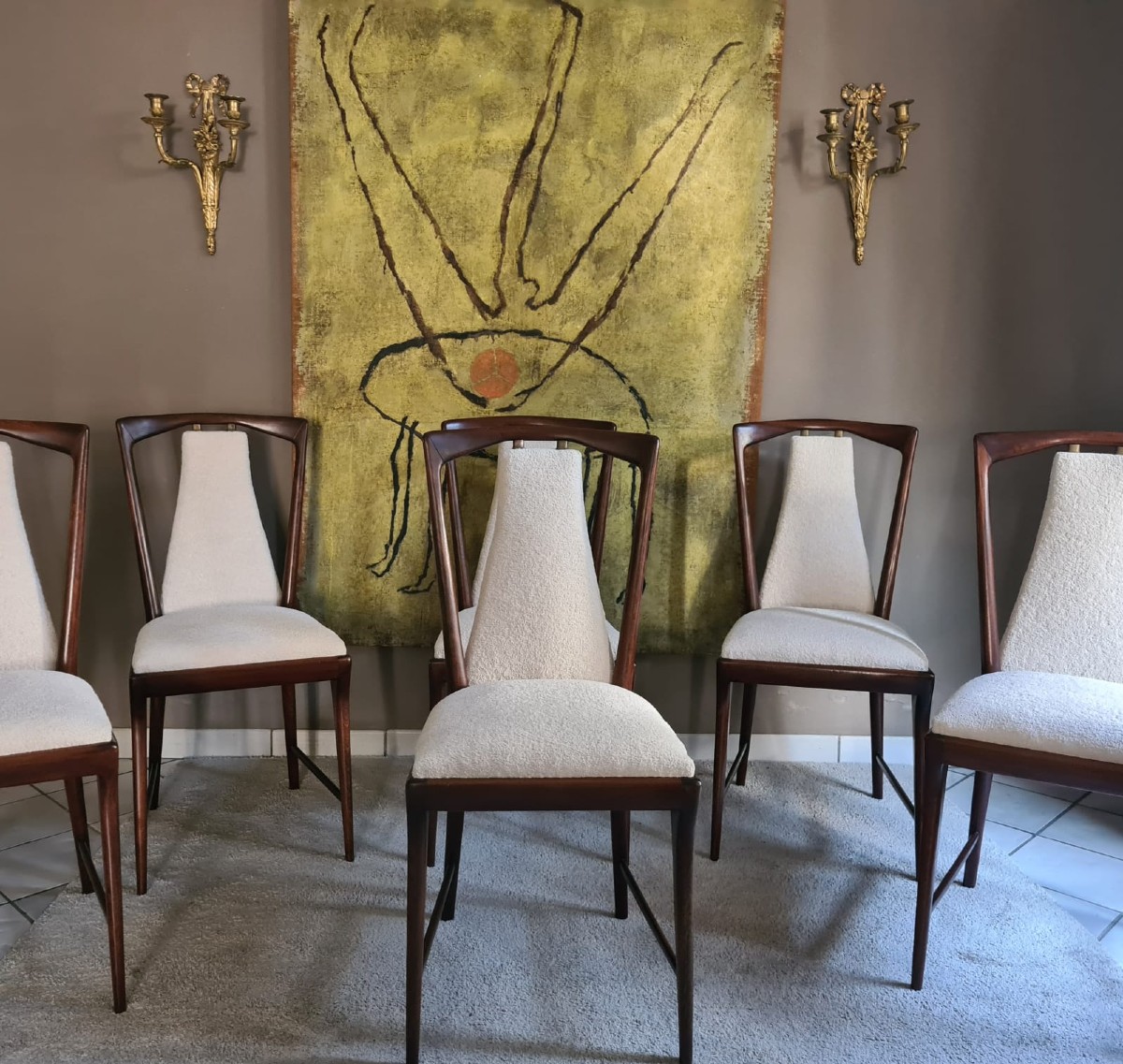 Osvaldo Borsani  sei sedie anni 50 -photo-8