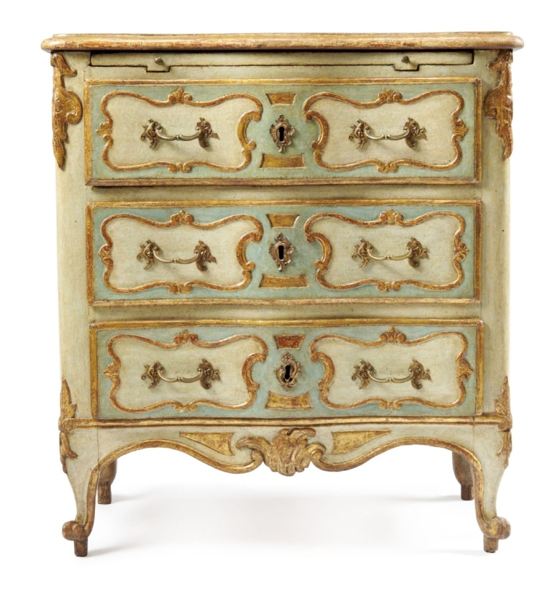 Comò italiano parzialmente dorato e dipinto, Milano, circa 1760-1770-photo-1