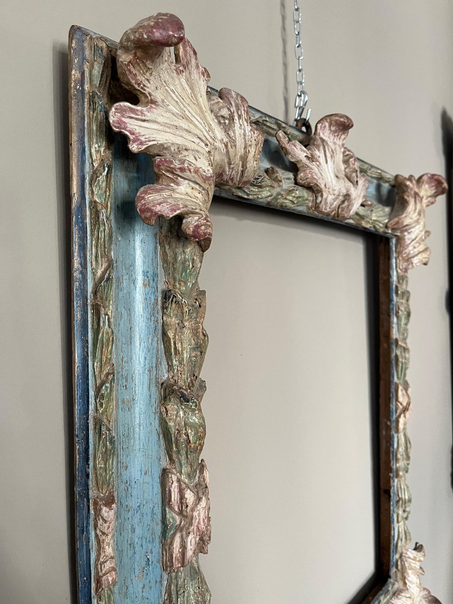 Cornice laccata in policromia, centro Italia XVIII secolo-photo-3