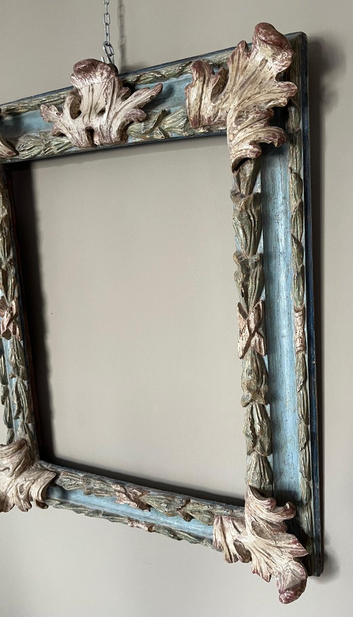 Cornice laccata in policromia, centro Italia XVIII secolo-photo-1