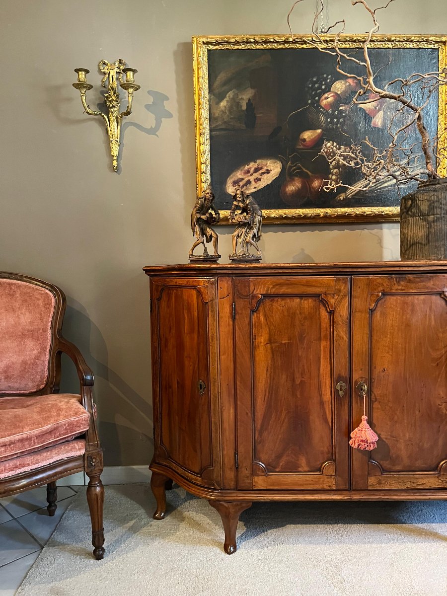 Credenza scantonata in noce-photo-2