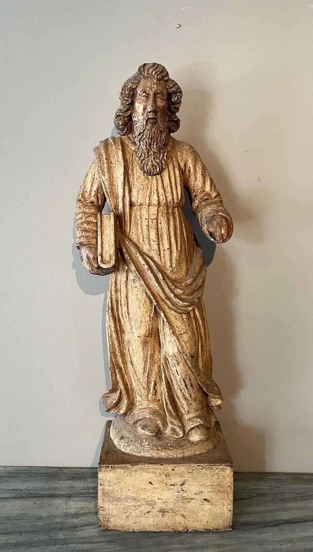 Scultura lignea raffigurante evangelista