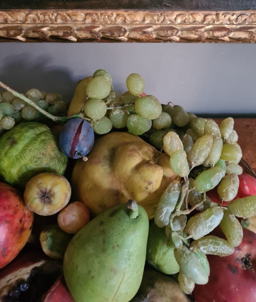 Realistica  composizione di frutta in cera ,attribuita a Francesco Garnier Valletti -photo-2