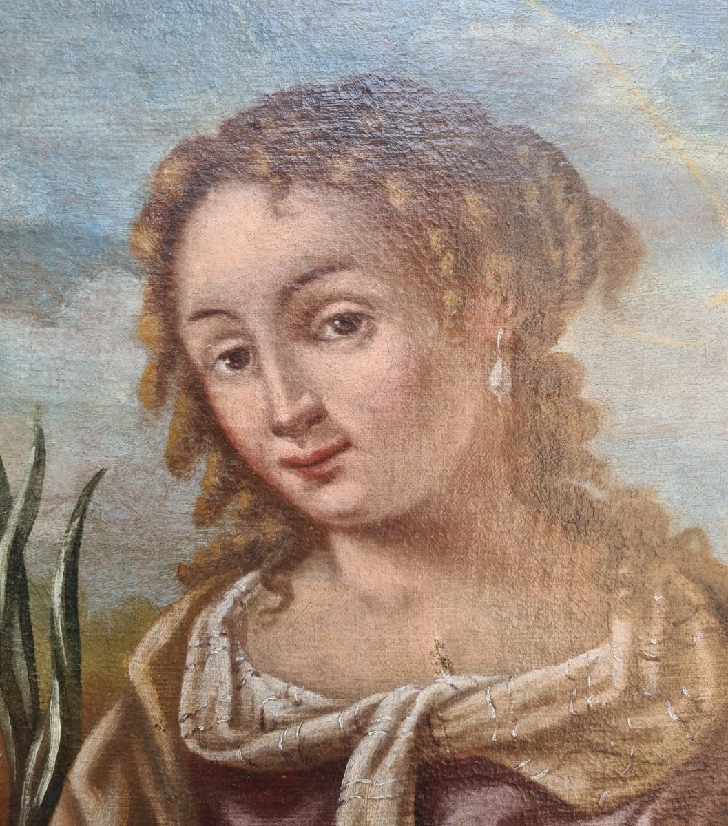 Dipinto olio su tela raffigurante "Santa Lucia", Veneto-photo-3