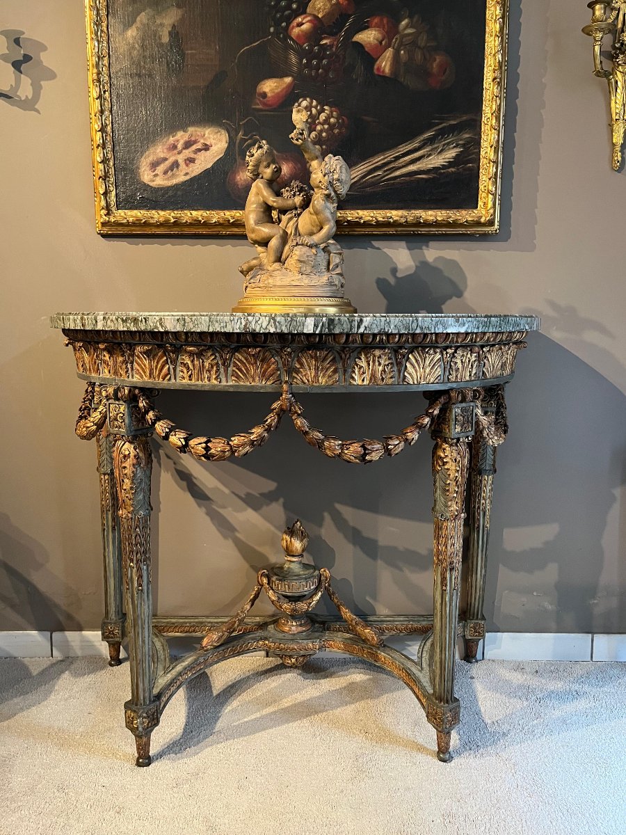 Console in legno scolpito e laccato, Torino XVIII secolo