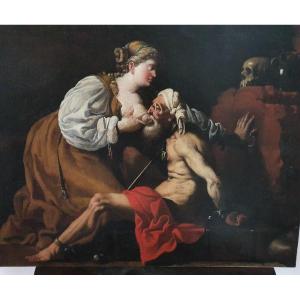 Caravaggista Francese metà del XVII secolo.  Pero e Cimone "Carita Romana" 