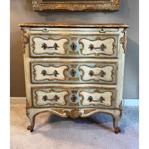 Comò italiano parzialmente dorato e dipinto, Milano, circa 1760-1770