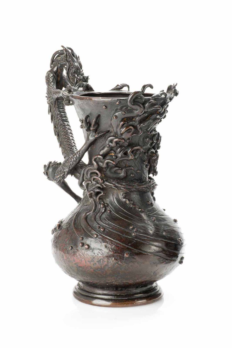 Coppia di vasi in bronzo raffiguranti il drago Ryu-photo-4