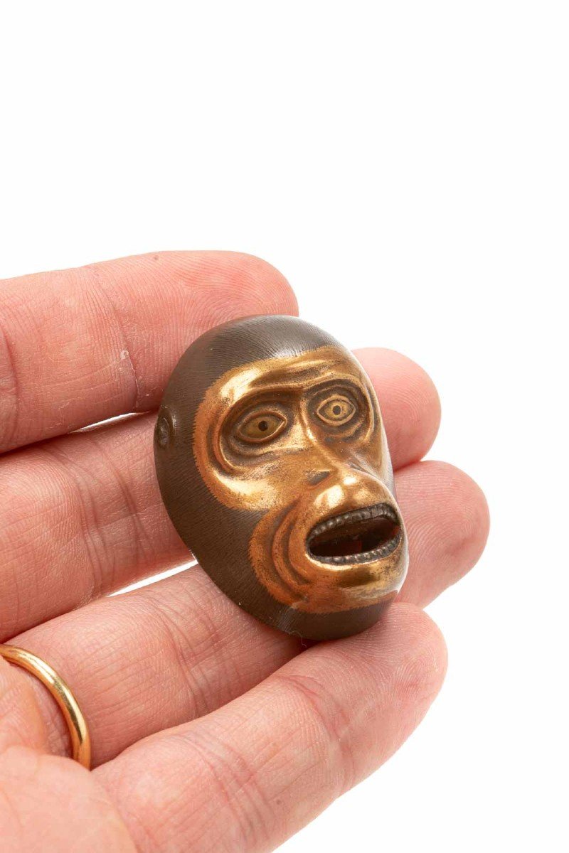 Netsuke scimmia maschera del teatro Kyōgen -photo-4