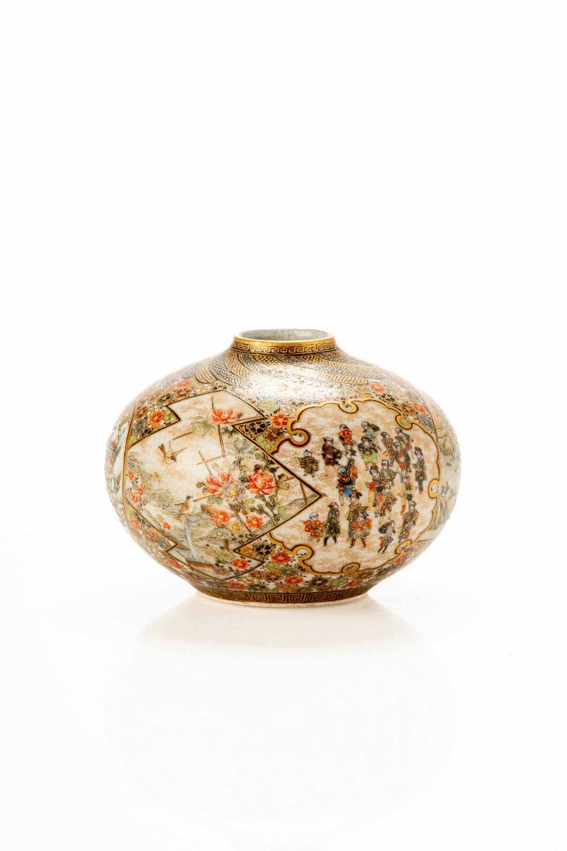 Vaso in ceramica Satsuma con corpo globulare -photo-2