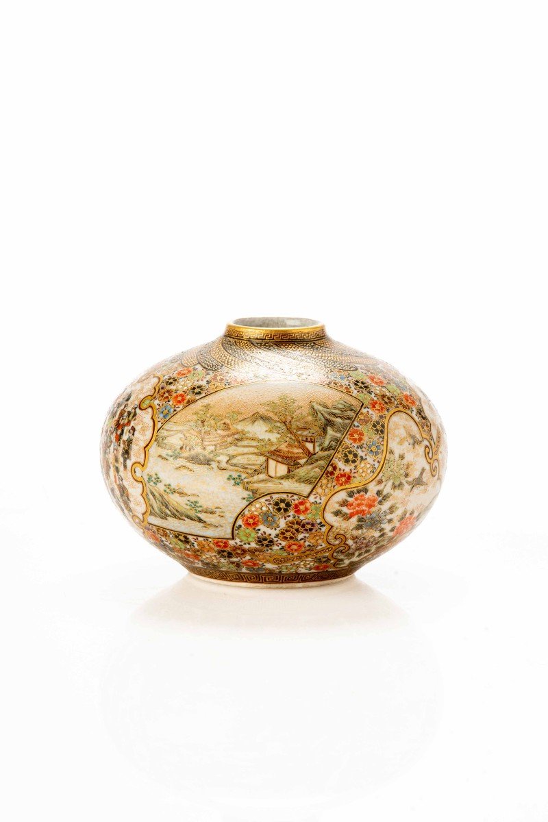 Vaso in ceramica Satsuma con corpo globulare -photo-3