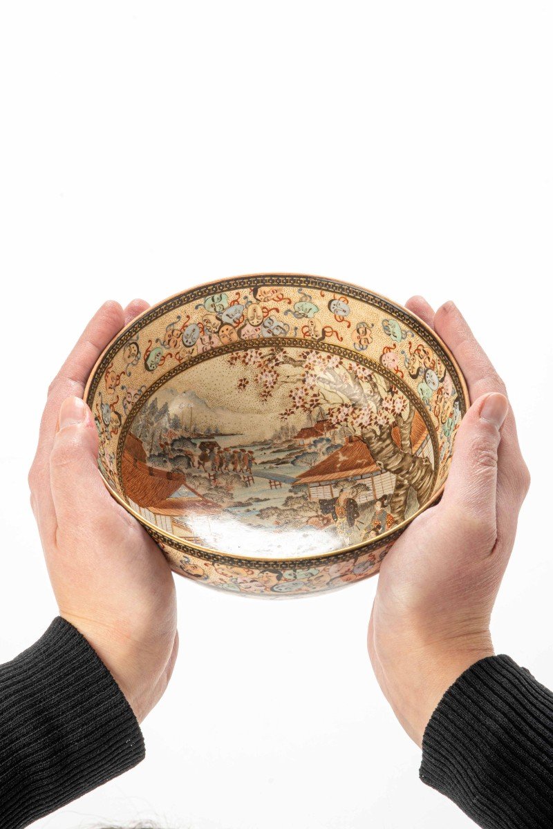 Tea bowl in ceramica di Satsuma firmata Senzan-photo-1