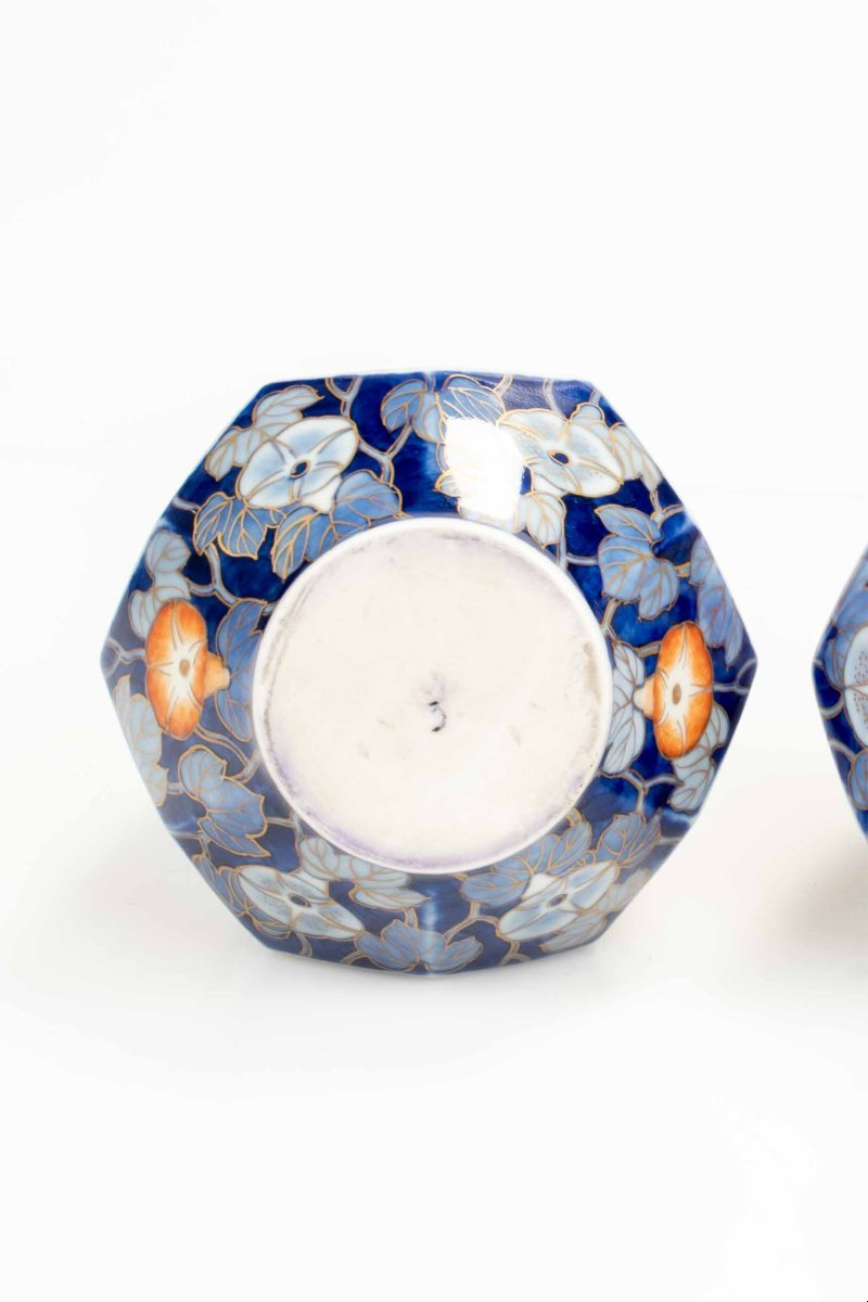 Coppia di vasi Arita in porcellana Imari con marchio Fukagawa-photo-4