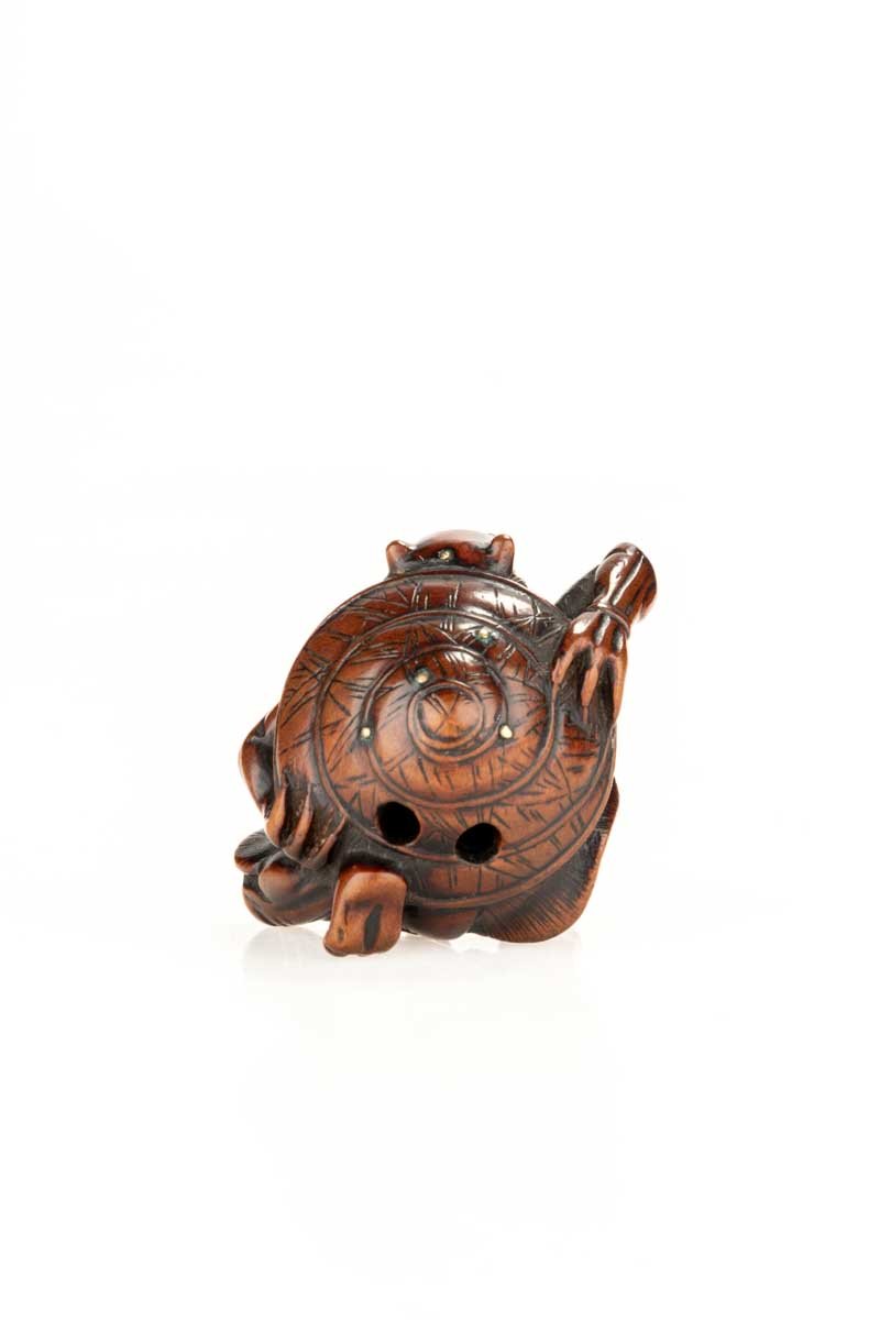 Netsuke in legno di bosso raffigurante un Oni e la festa di Setsubun-photo-2