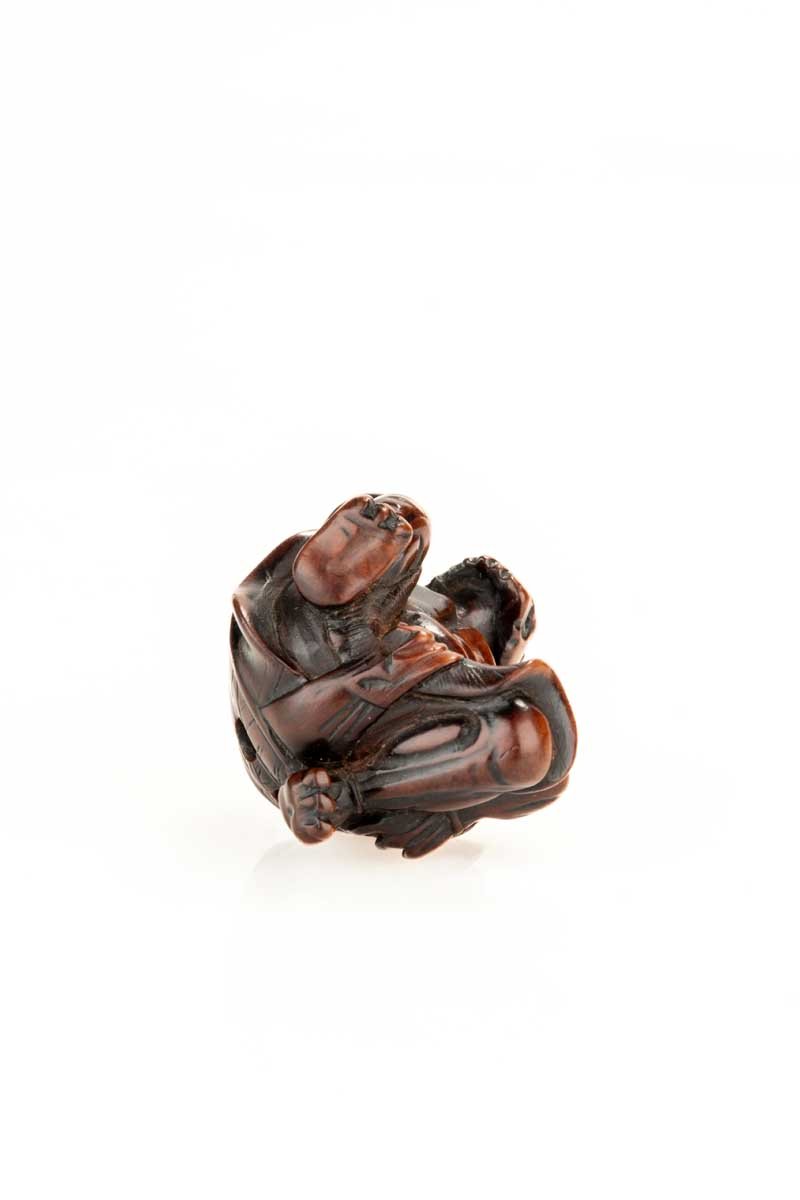 Netsuke in legno di bosso raffigurante un Oni e la festa di Setsubun-photo-4