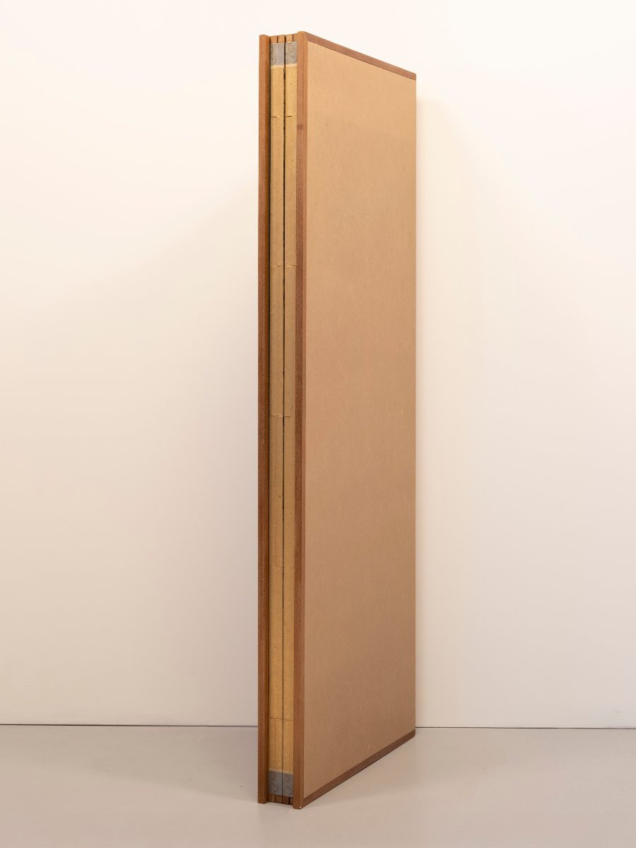 Paravento a sei pannelli raffigurante una coppia di cervi in un paesaggio invernale-photo-6