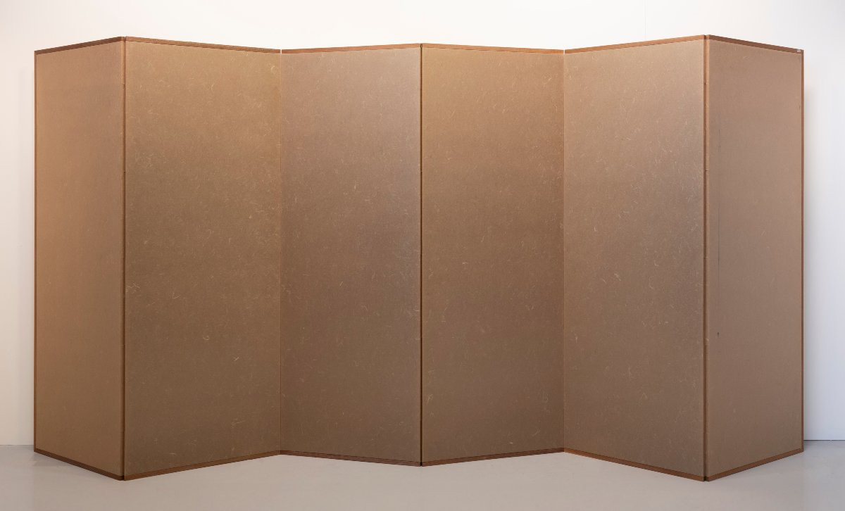 Paravento a sei pannelli raffigurante una coppia di cervi in un paesaggio invernale-photo-7