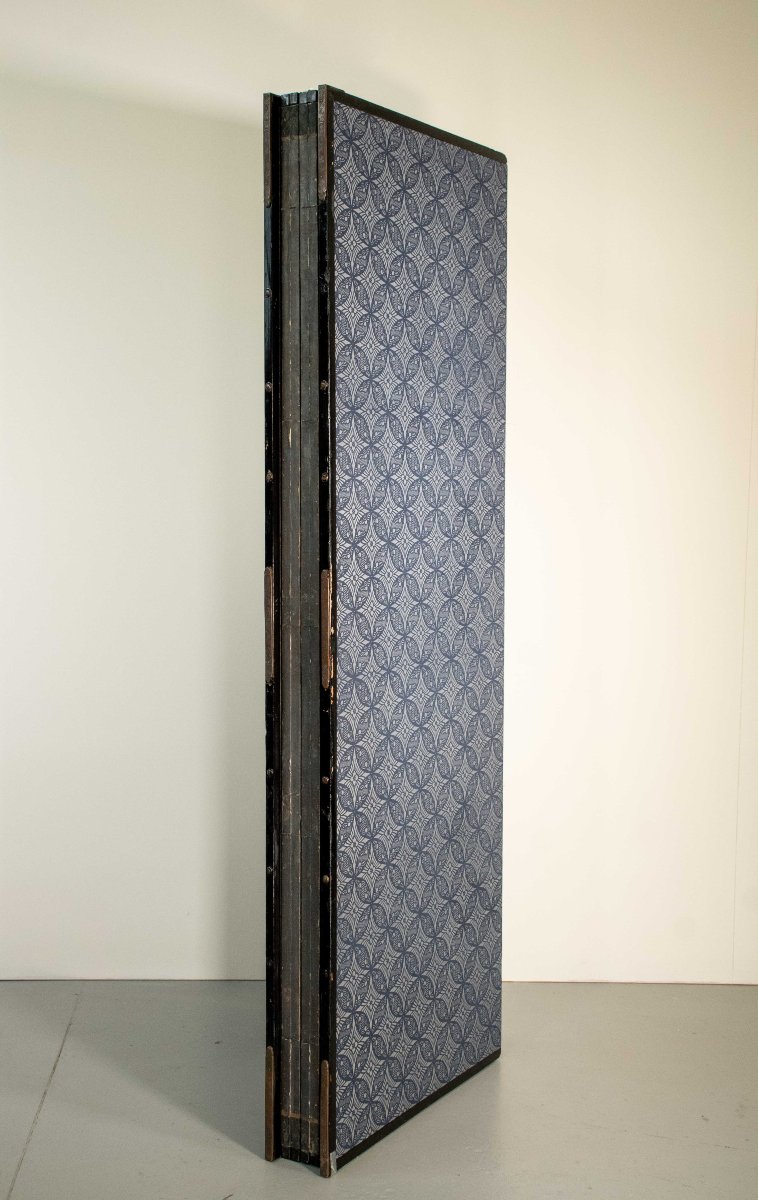 Paravento a sei pannelli raffigurante animali simbolici e peonie-photo-4