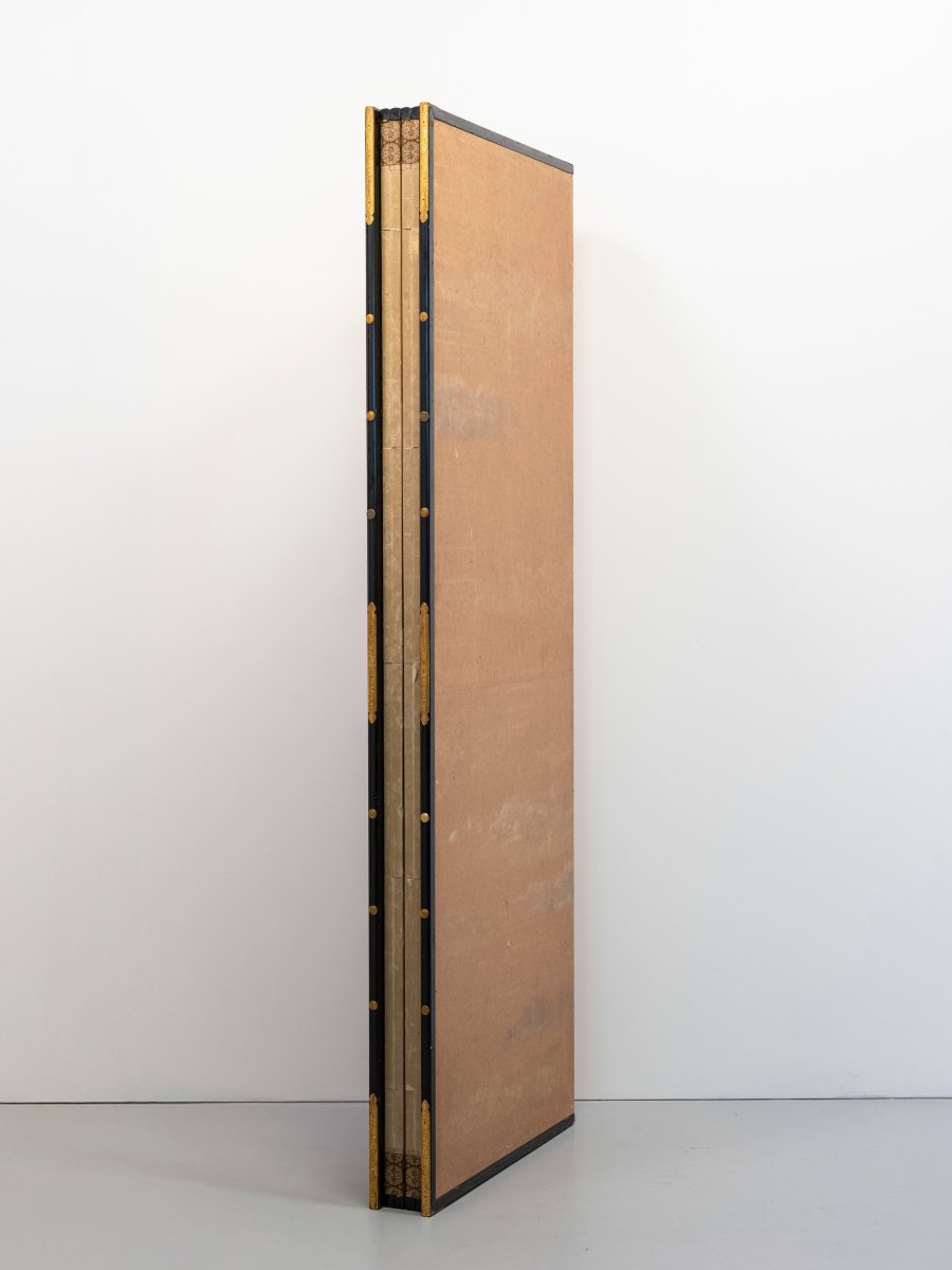 Paravento a sei pannelli in carta raffigurante il Monte Fuji avvolto nella nebbia-photo-4