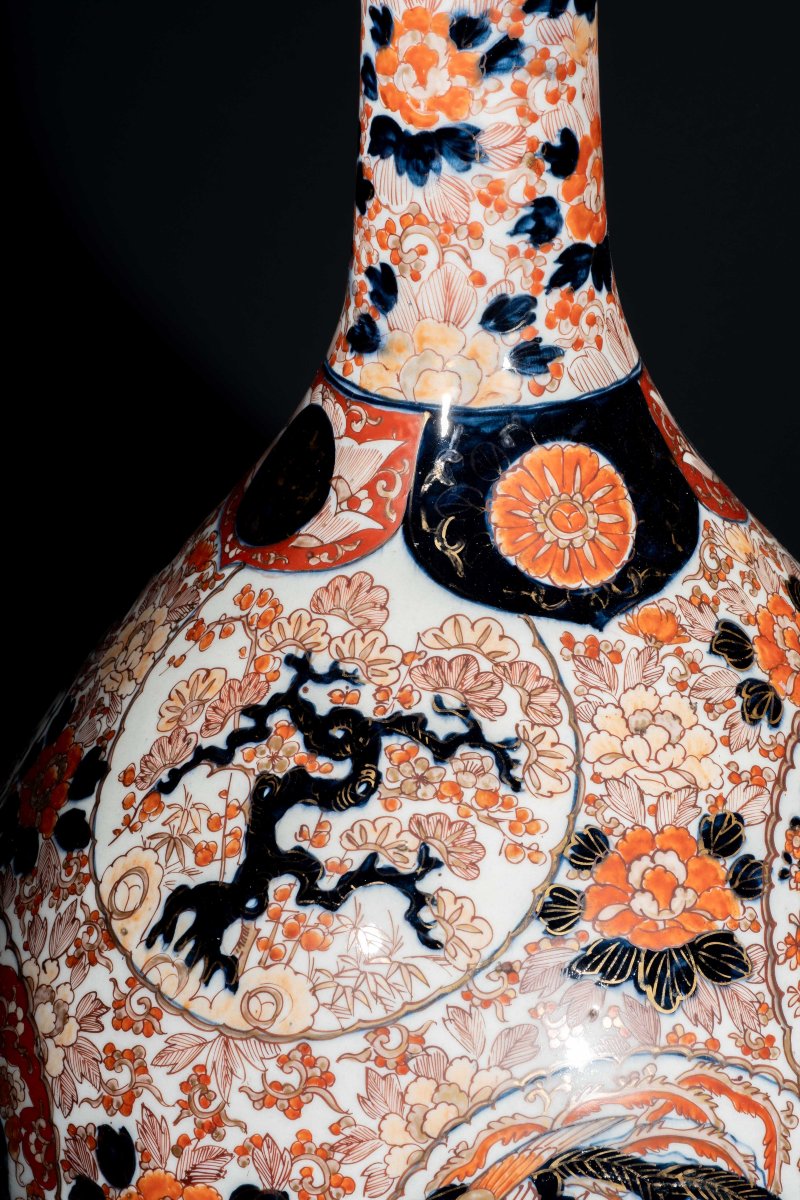 Grande vaso Imari con drago, fenice e fiori-photo-4