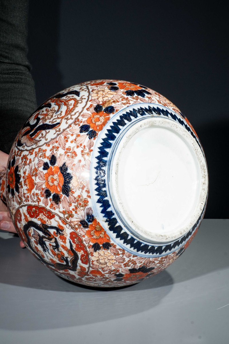 Grande vaso Imari con drago, fenice e fiori-photo-7