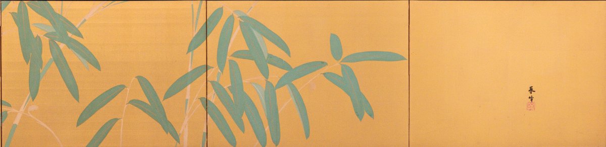 Coppia di paraventi pieghevoli giapponesi in seta a sei pannelli-photo-4