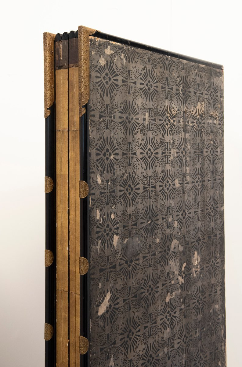 Paravento a sei pannelli raffigurante una veduta “rakuchū rakugai zu”-photo-6